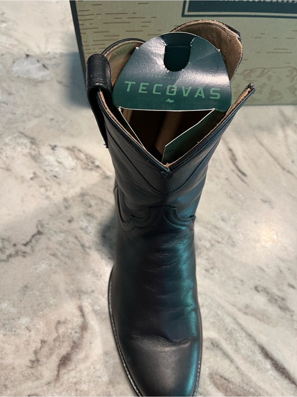 Tecovas Black Leather Zipper Boot - Like New with box & tag - Picture 2 of 6